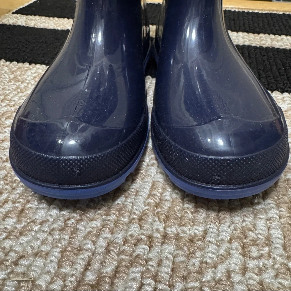 Kids Navy Blue Rain Boots with Blue Soles